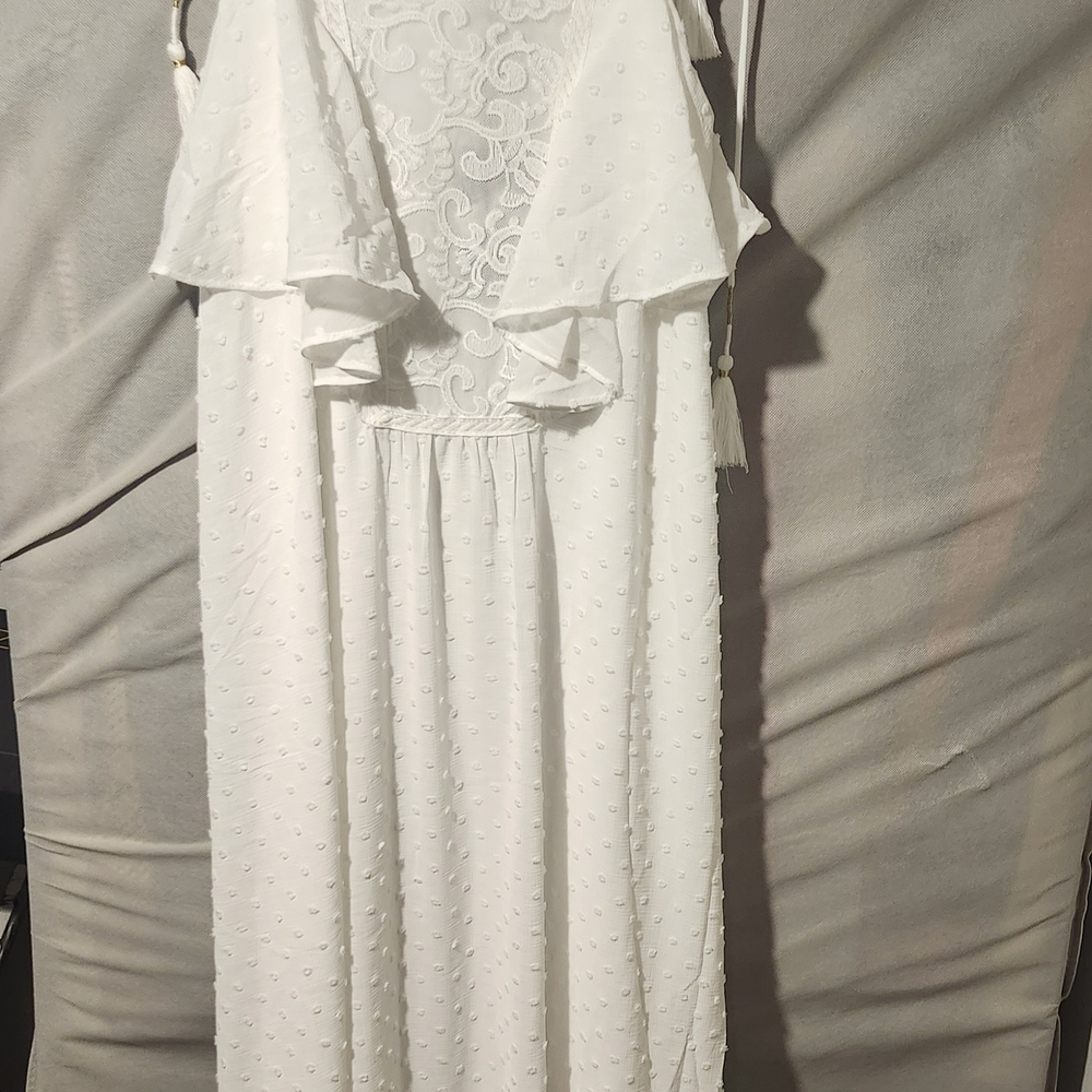 J.O.A. White Textured Maxi Dress